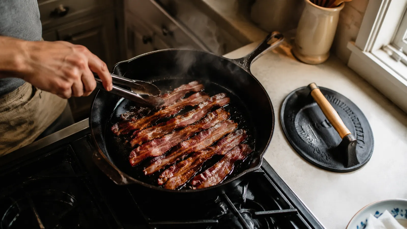 How to Get Crispy, Flat Bacon Every Time With a Cast Iron Press